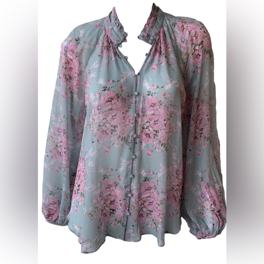 LoveShackFancy Valeria Top in Burnt Pink Skies
